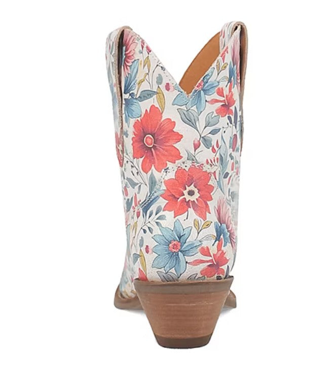 Dingo Women's Size 6, Pixie Rose Stacked Heel Pointed Toe Cowboy Boots, Floral