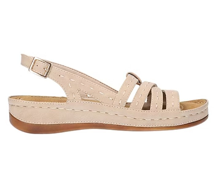 Easy Street Women Size 8.5 Wide, Kehlani Slingback Comfort Sandals, Tan