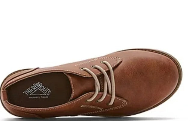 Thereabouts Chukka Boots Kids Size 5, Mason Flat Heel Lace Up, Cognac (NO BOX)