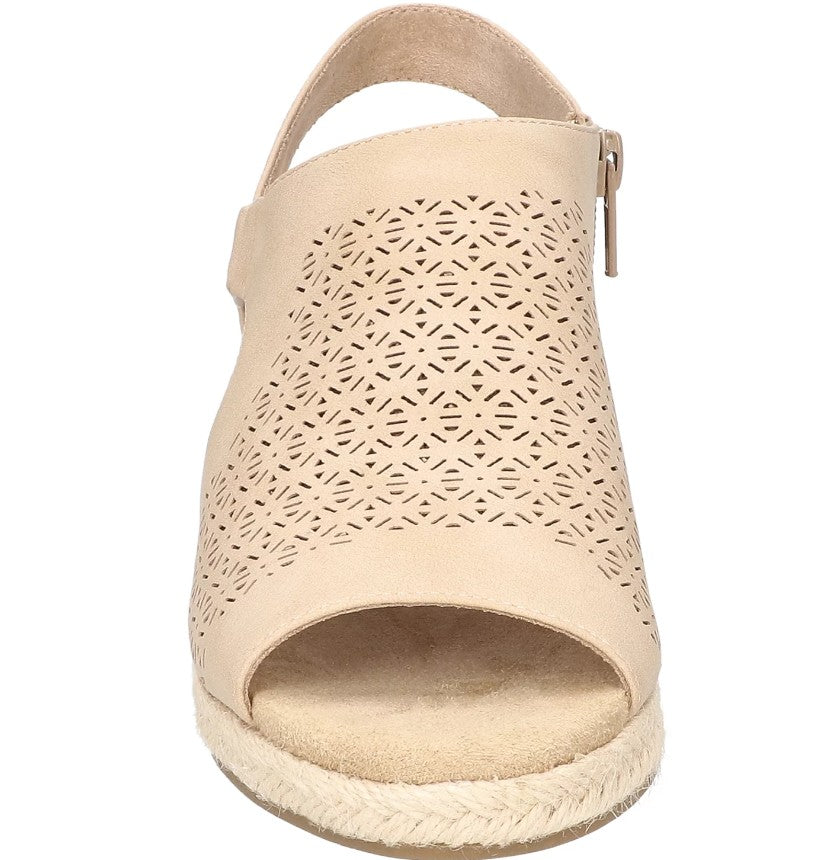 Easy Street Women's Size 8 M, Serena Zip Espadrille Wedge Sandals, Sand