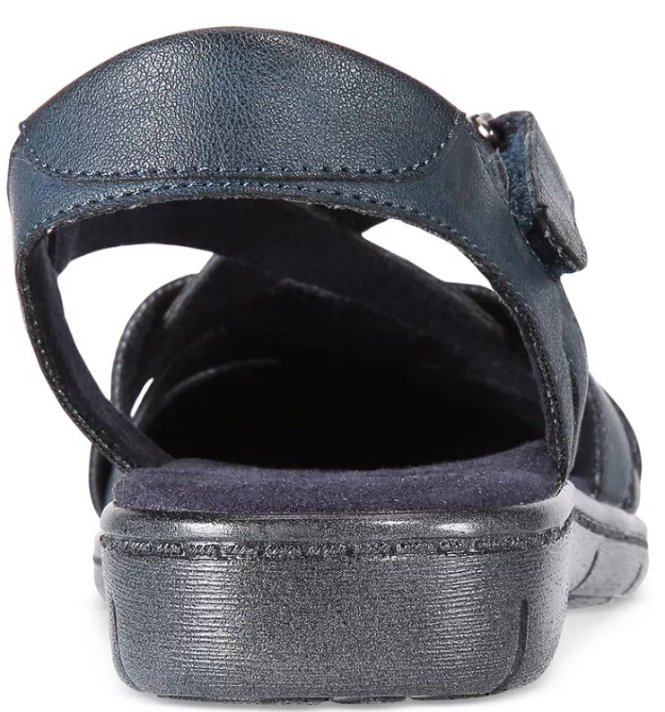 Easy Street Women's Size 7.5 M, Garrett Flats Closed Toe Sandals, Navy