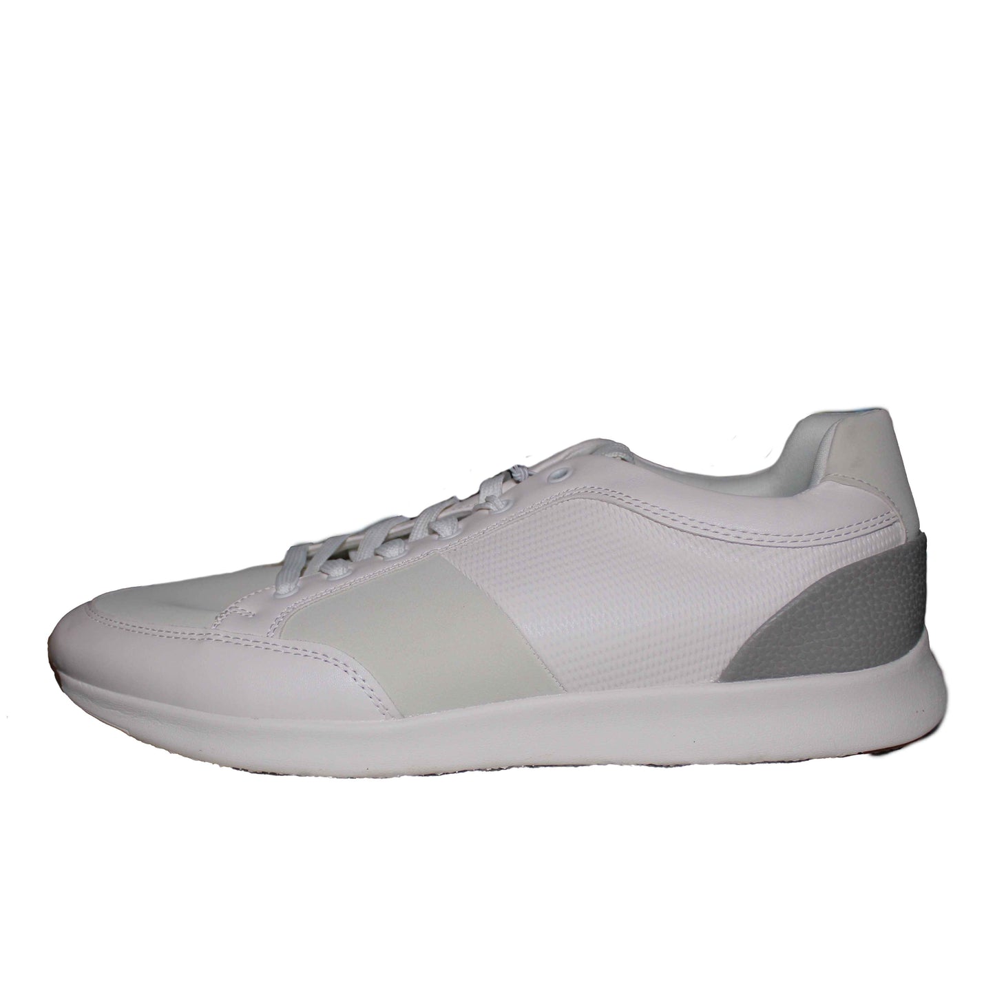 Steve Madden Men's Size 11 Ortholite Jogger Sneaker, White/Lt.Grey, New Ships without Box