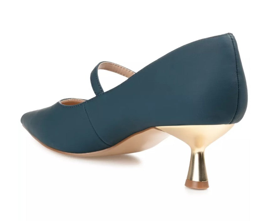 Journee Collection Women's Size 8.5, Manza Kitten Heel Mary Jane Pumps, Navy