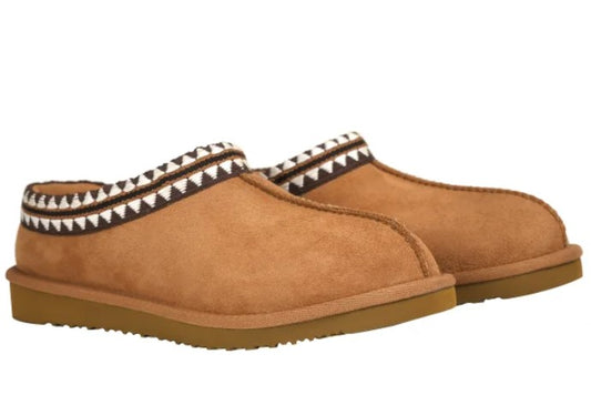 Kirkland Signature Unisex Men's 10 Ladies' 11 Shearling Slippers, Tan