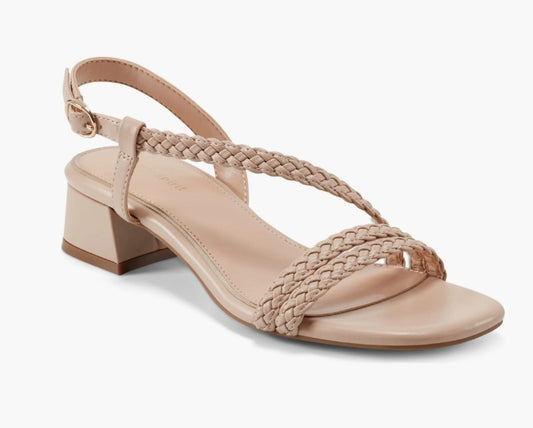 Easy Spirit Women's Size 7 M, Sagie Low Block Heel Dress Sandals, Light Natural