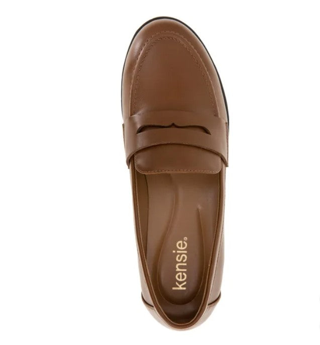Kensie Ladies' Size 10 Penny Loafers Shoes, Cognac, Customer Return