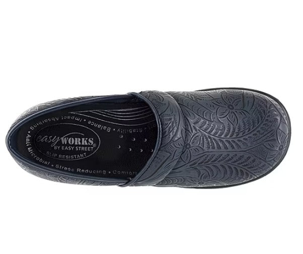 Easy Works Easy Street Slip Resistant Clogs Women's Size 6 M, Lyndee Shoes, Navy