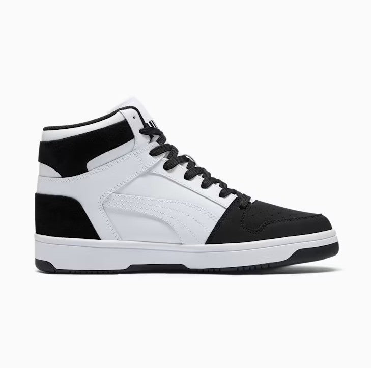 PUMA Men's Size 11, Rebound LayUp SL INK Mid Sneakers, White-Black (NO BOX)