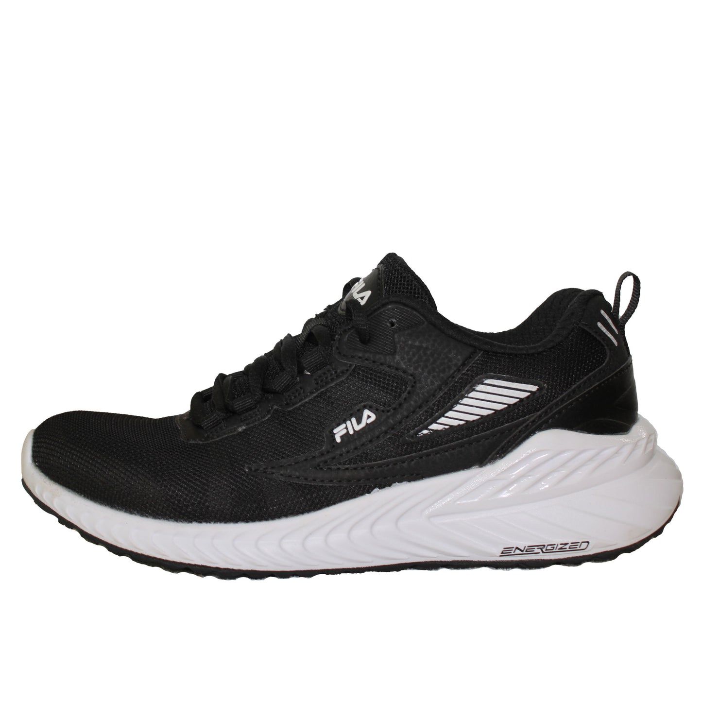 Fila Trazoros Ladies' Size 8, Lace-up Athletic Shoes, Black - White, Customer Return