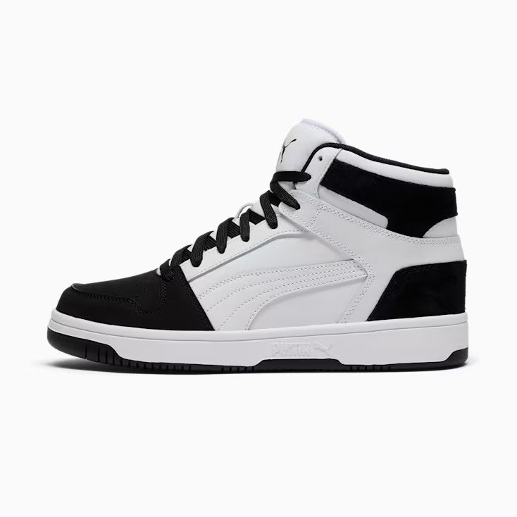 PUMA Men's Size 11, Rebound LayUp SL INK Mid Sneakers, White-Black (NO BOX)