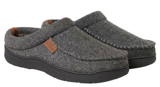 Dearfoams Mens' Size Small (7-8), Indoor/Outdoor Slipper Easy On/Off, Grey, Customer Return