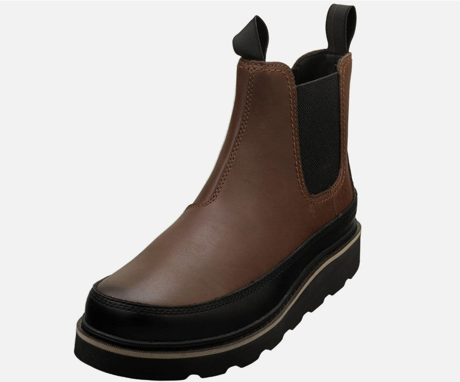 SOREL Men's Size 10, Slabtown 62' Moc Waterproof Chelsea Boots, Tobacco Black