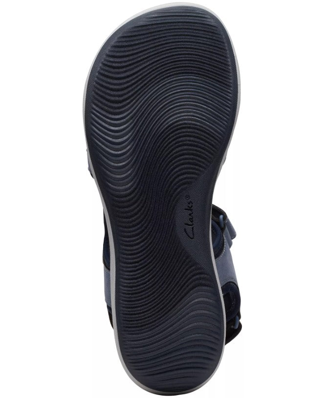 Clarks Womens Size 8.5, Cloudsteppers Mira Bay Strappy Sport Sandals, Denim Blue