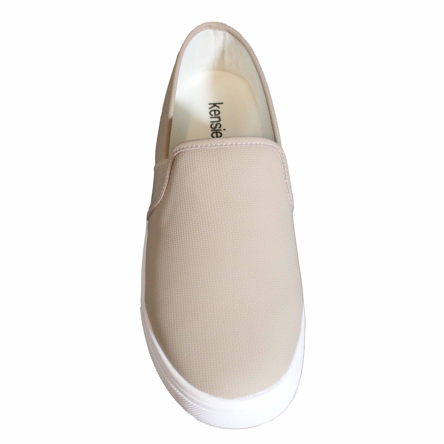 Kensie Stephanie Ladies' Size 8.5 Perforated Slip-On Sneaker, Tan, New in Box