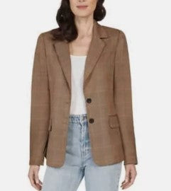 Matty M Ladies' Size Small (4-6) Classic Blazer, Tobacco Brown