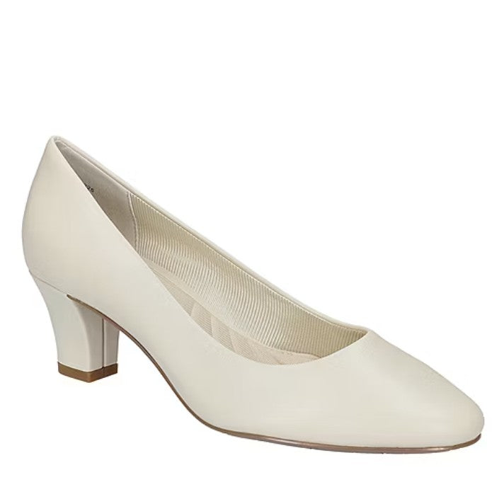 Easy Street Women's Size 9.5 M, Ballari Low Block Heel Pumps Dress Shoes, Bone