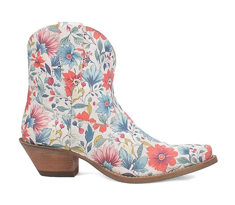 Dingo Women's Size 6, Pixie Rose Stacked Heel Pointed Toe Cowboy Boots, Floral
