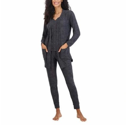 Live 2 Lounge Ladies' Size Small (4-6) 4-pc Essentials Lounge Set, Gray Charcoal