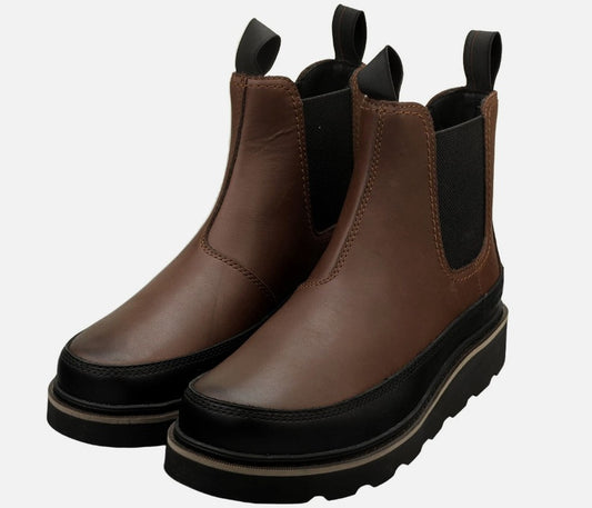 SOREL Men's Size 10, Slabtown 62' Moc Waterproof Chelsea Boots, Tobacco Black