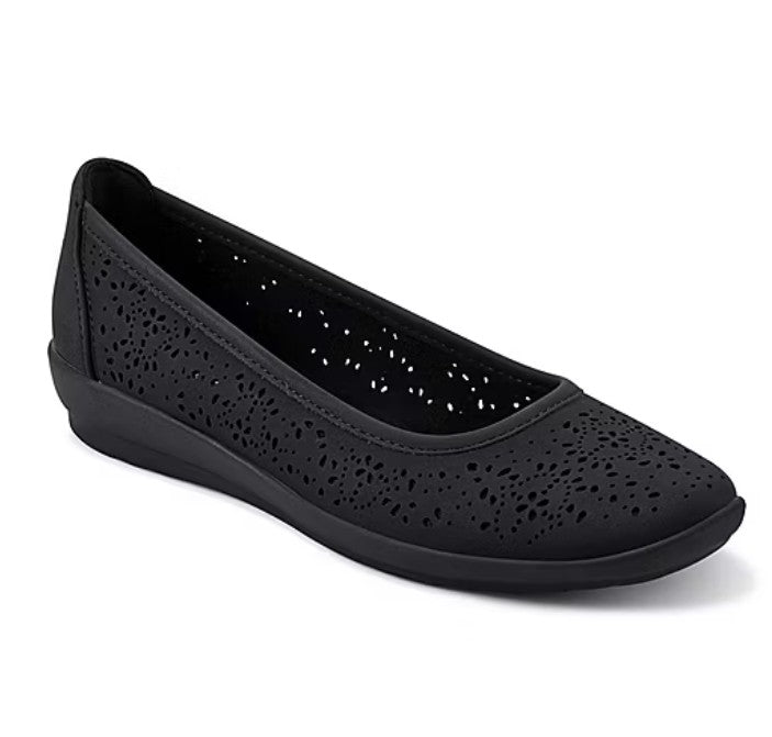 Easy Spirit Alessia Womens Size 8.5 WW, Slip-On Ballet Flats Shoes, Black