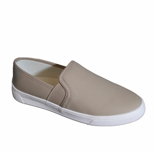 Kensie Stephanie Ladies' Size 6 Perforated Slip-On Sneaker, Tan, Customer Return