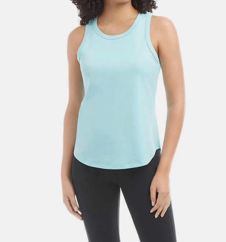 Danskin Ladies' Size XXL (18), 2-pack Air Brushed Tank Tops, Aqua (1) White (1)