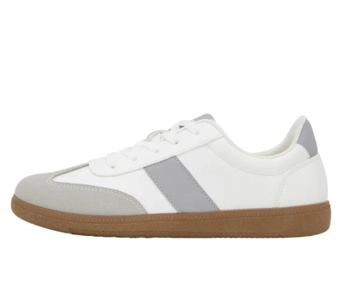 JSport Women's Size 7, Lace-up Sneakers Shoes, White/Grey, New (NO BOX)