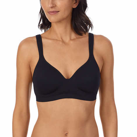 Carole Hochman Ladies' Size Large, Wirefree Bra, 2-pack Black (1