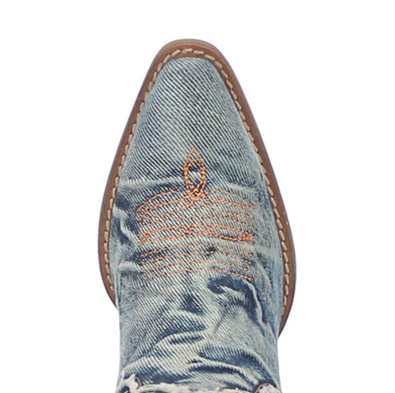 Dingo Women Size 6 M, Y'all Need Dolly Denim Cowboy Boots, Blue
