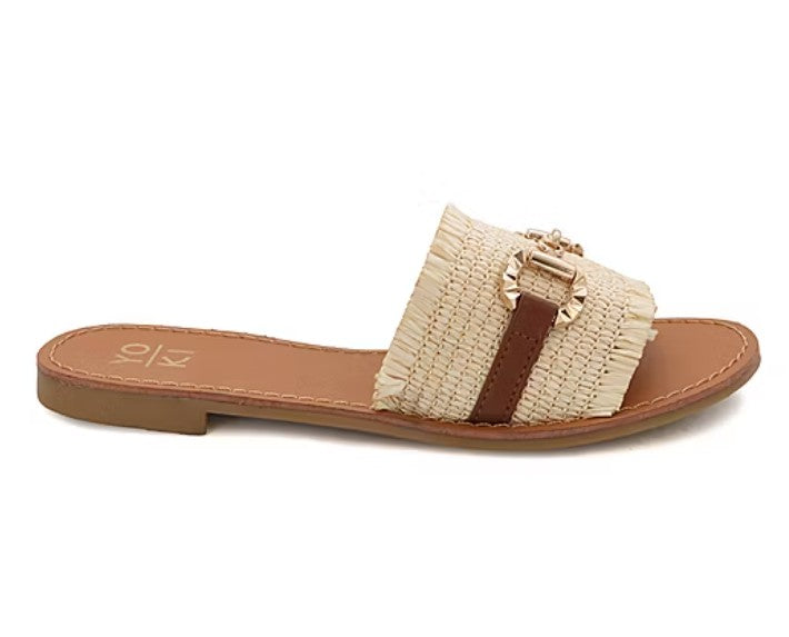 Yoki Women's Size 6.5, Karmen-20 Flat Sandals, Beige