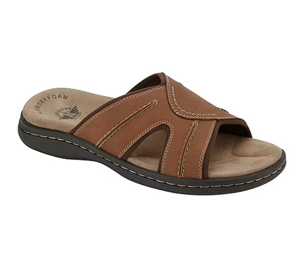 Dockers Men's Size 10 Wide, Sunland Slide Memory Foam Sandals, Rust, Grade A