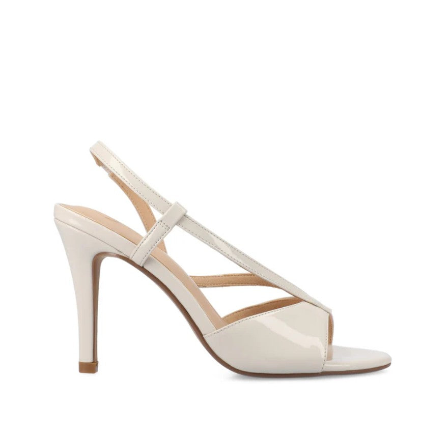 Journee Women's Size 7.5, Varra High Heel Stiletto Dress Sandals, Patent Bone
