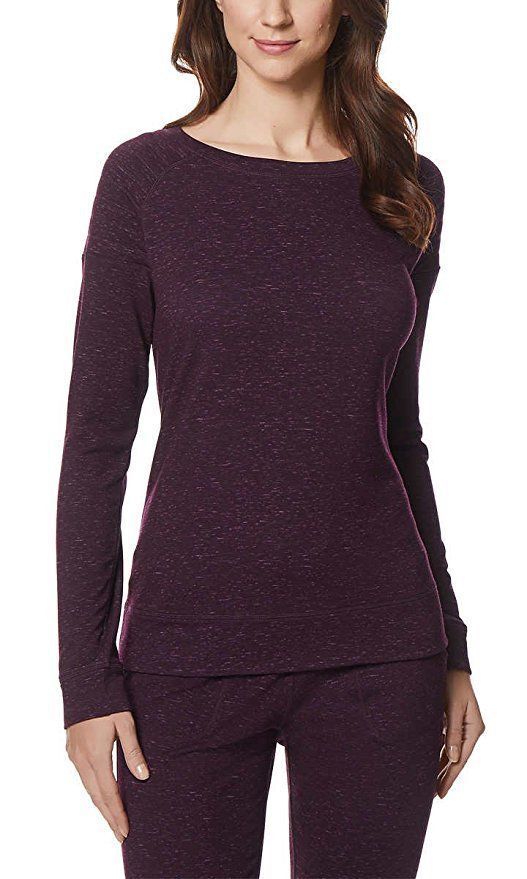 32 Degrees Ladies' Size X-Small Soft Fleece Long Sleeve Top, Purple, Customer Return