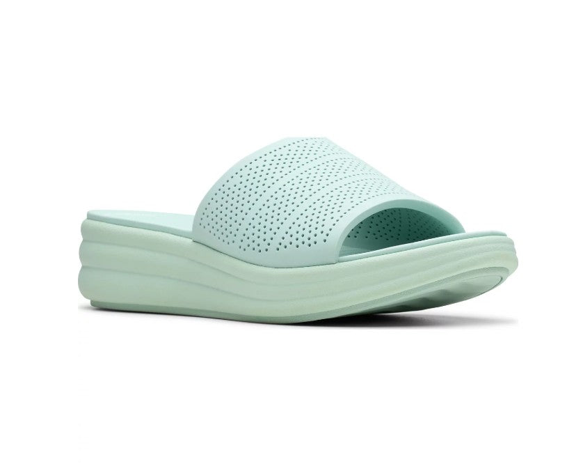Clarks Cloudsteppers Women's Size 7, Drift Twist Slip-On Flat Sandals, Mint