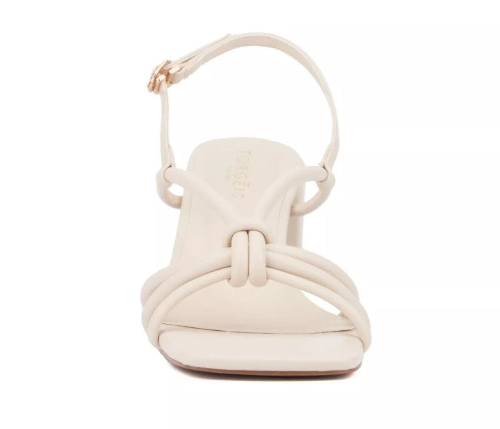 Torgeis Women's Size 8, Pemberley Slingback Block Heel Sandals, Beige