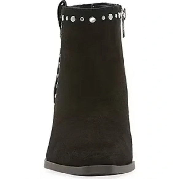 a.n.a Darlin Women's Size 9 M, Stacked Heel Faux Suede Booties, Black, NO BOX