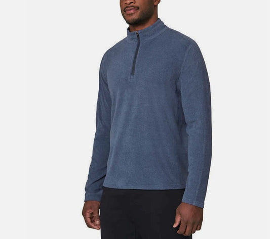 Mondetta Men’s Size Large (42-44) Midweight Quarter Zip Pullover, Navy