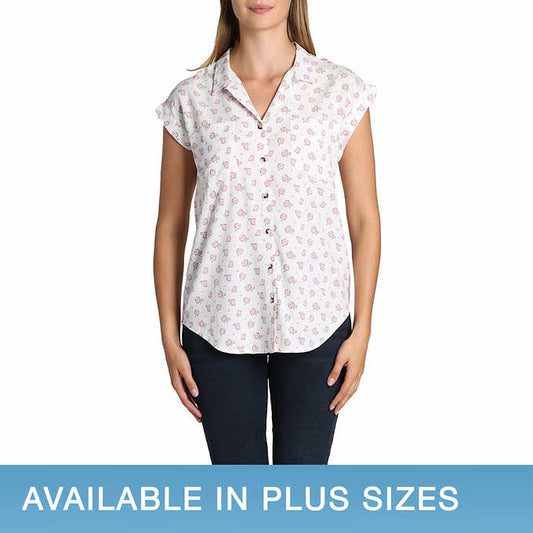 Jachs Girlfriend Ladies' Size X-Large Short Sleeve Blouse, White
