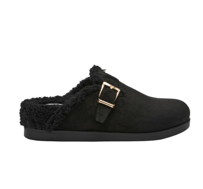 Dolce Vita Women's Size 8, Faux Suede Clogs Cozy Slides, Black