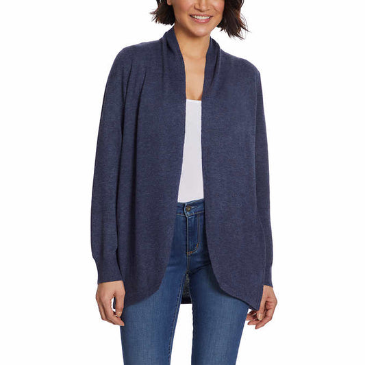 Ella Moss Cozy Cardigan Women Size Medium Long Sleeve Open Front Sweater, Blue New without Tags