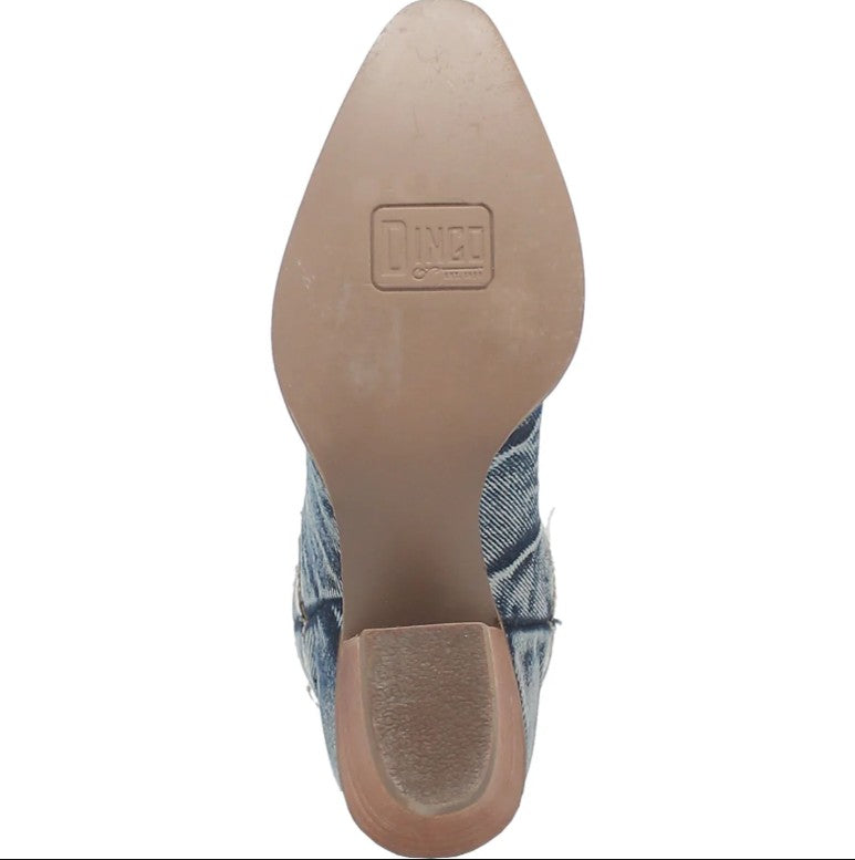 Dingo Women Size 6 M, Y'all Need Dolly Denim Cowboy Boots, Blue
