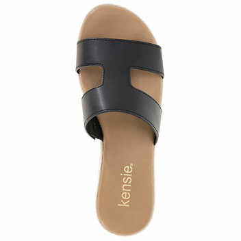 Kensie Ladies' Size 9, Elena H Band Sandal, Black Customer Return