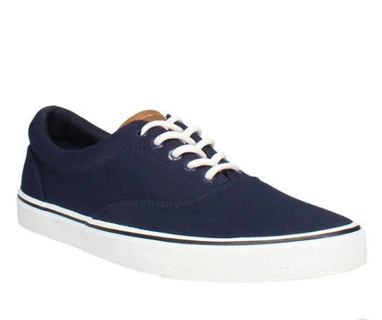 Izod Men's Size 11 Lace-Up Casual Canvas Shoes, Navy Blue