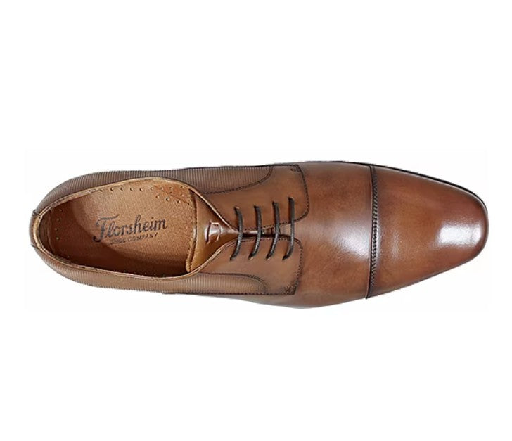 Florsheim Scottsdale Men's Size 13, Cap Toe Lace-up Oxford Dress Shoes, Cognac