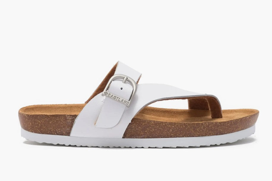Eastland Women's Size 7, Shauna Adjustable Thong Sandals, White Leather