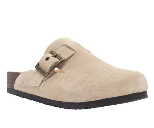 Staheekum Women's Size 8, Crescent Slip-on Buckle Clogs Shoes, Tan, Grade A