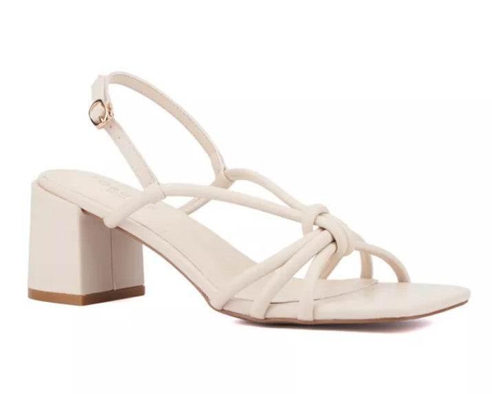 Torgeis Women's Size 8, Pemberley Slingback Block Heel Sandals, Beige