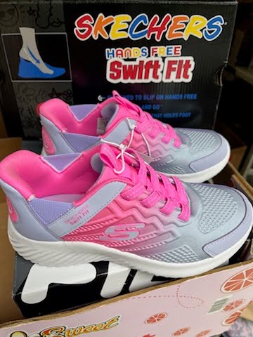 Skechers Girl's Size 2, Swift Fit Hands Free Shoes Sneakers, Pink, New (NO BOX)