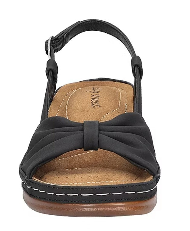 Easy Street Women's Size 7 Wide, Jupiter Strap Slingback Sandals, Black