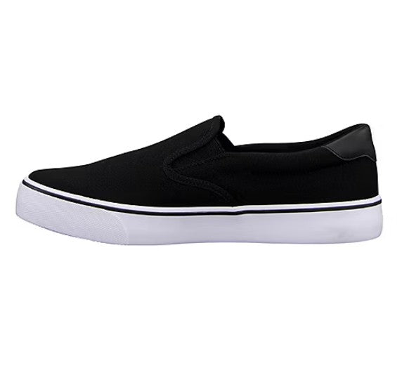 Lugz Men's Size 8.5 Wide, Clipper Slip-On Canvas Sneakers Shoes, Black-White